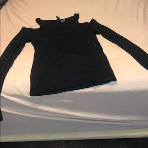 long sleeve top with shoulder cut outs